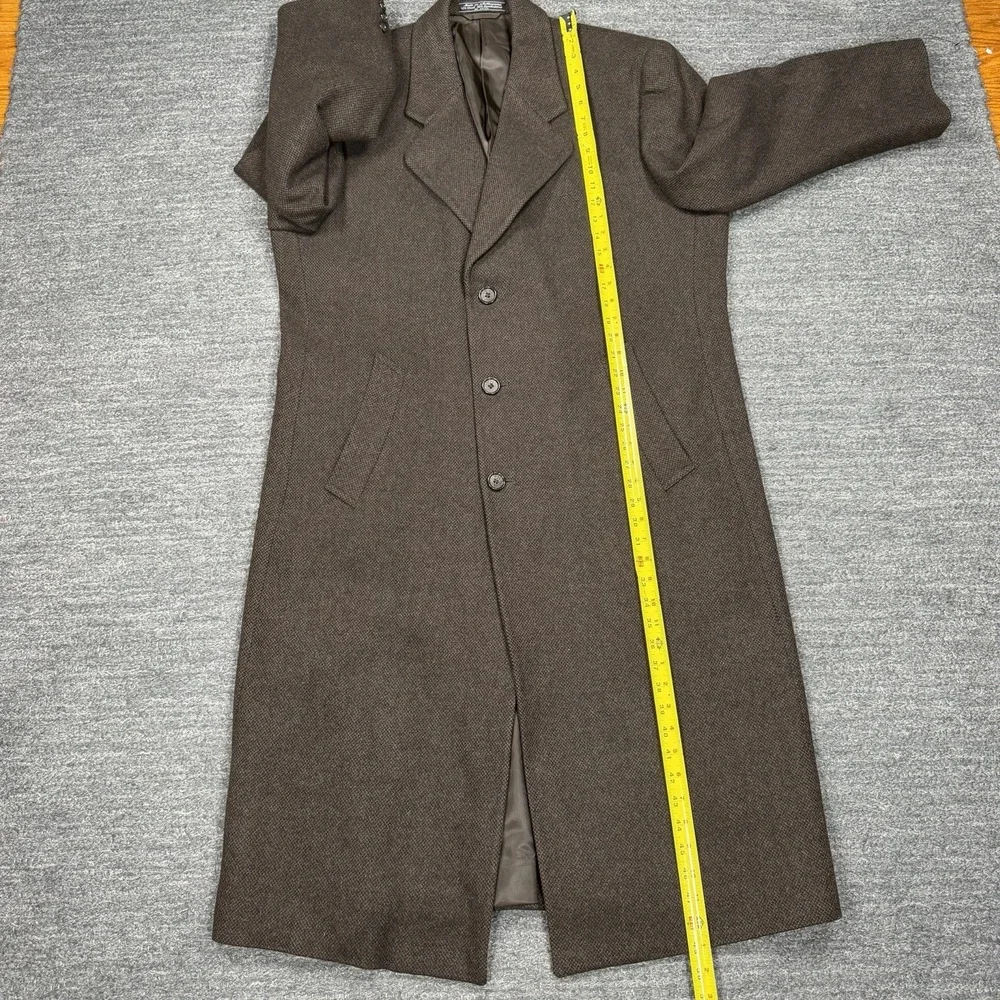 Vintage Bernhard Altmann Coat Men 44R Brown Wool Overcoat Classic Pockets Formal